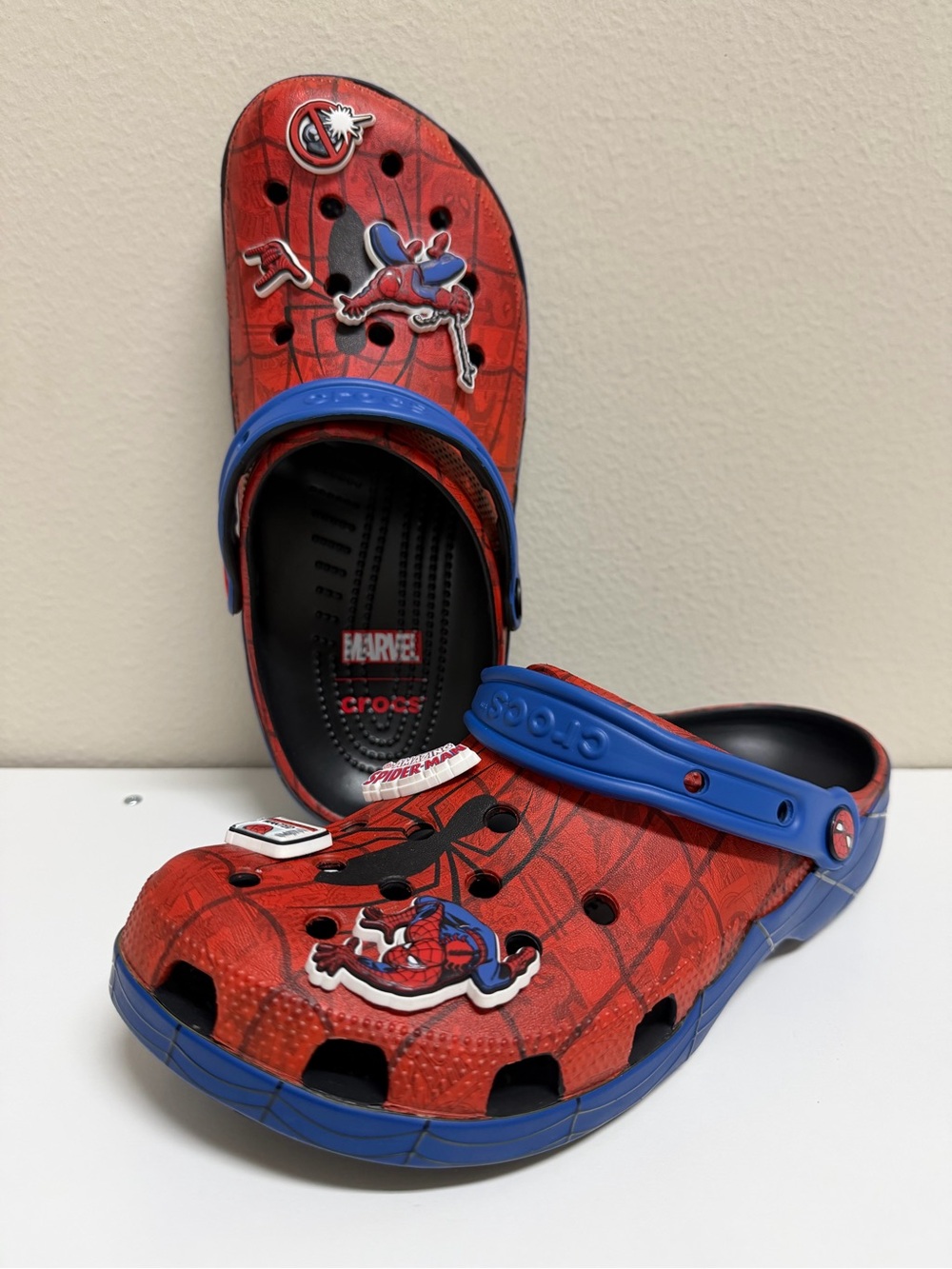 Spiderman Web Crocs Classic Clogs Size M9/W11